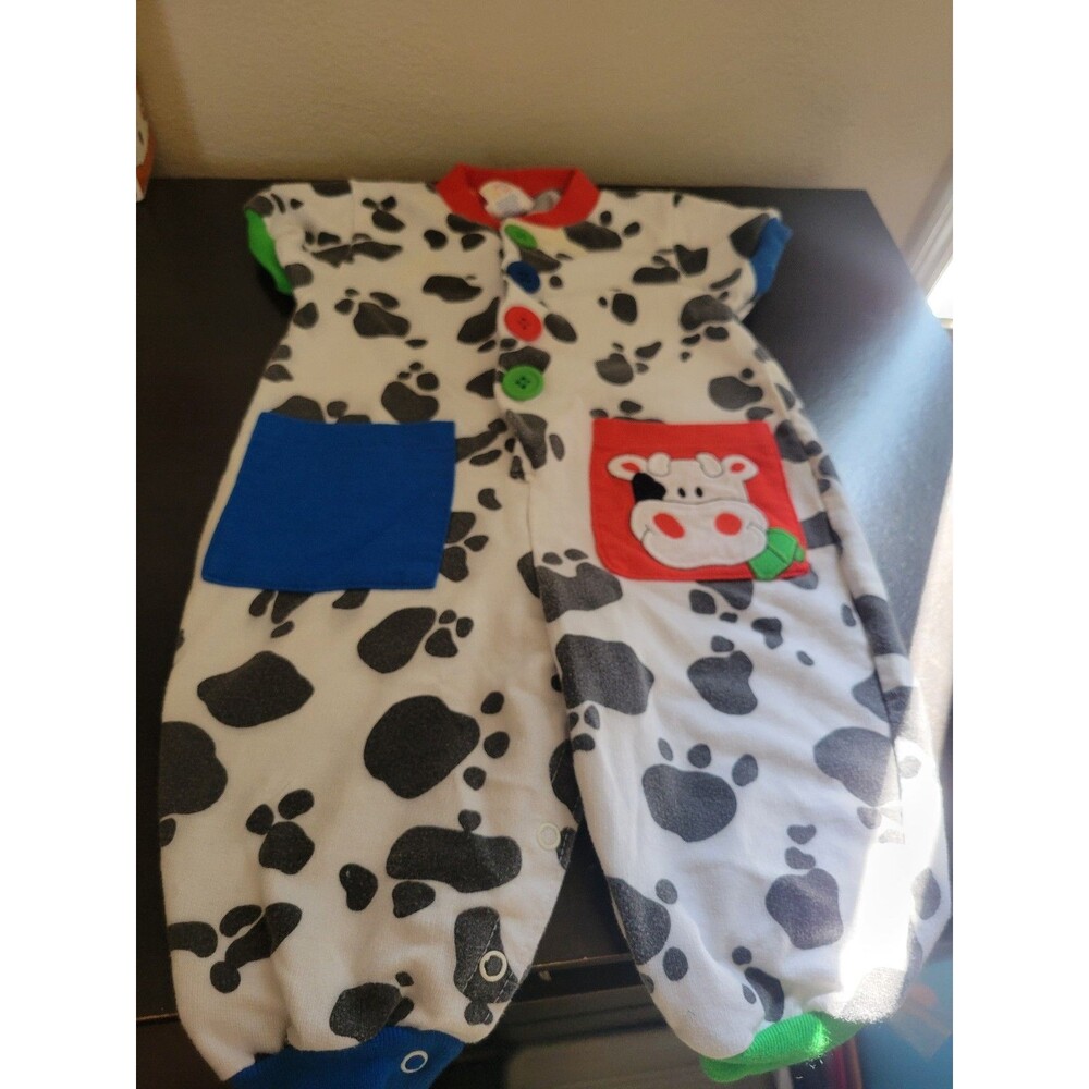 Vintage Buster Brown Cow print Baby Onesie Size 12M